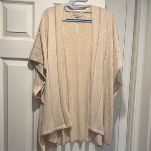 LOFT Cream Open-Front Cardigan